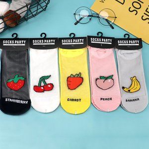 Carrot Peach Strawberry Banana Cherry Socks Set